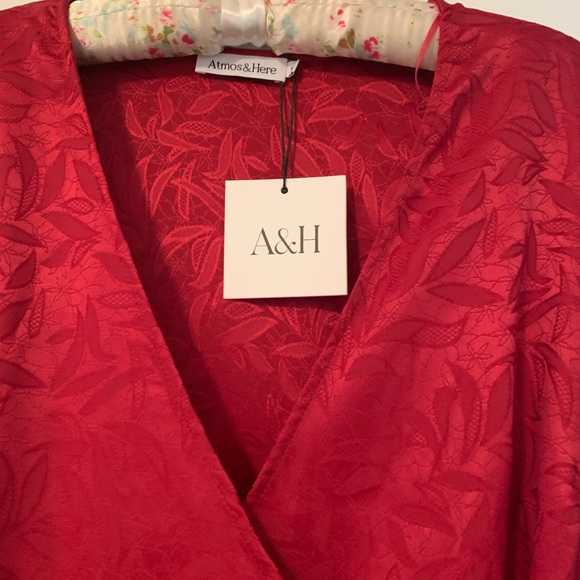 Atmos&Here wrap jacquard satin midi dress size 12 - Picture 9 of 17